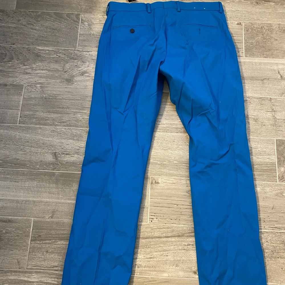 Men’s bright blue dress pants